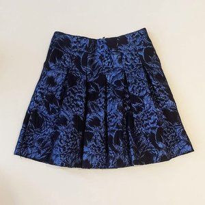OSCAR DE LA RENTA SKIRT 10A METALLIC BLUE WITH POCKETS